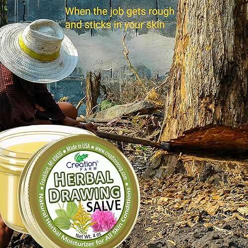 Creation Farm Drawing Salve, Draw Salve Herbal Skin care. 4 OZ Herb Plant Based - Image 3