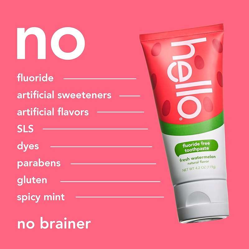 hello Fresh Watermelon Fluoride Free Kids Toothpaste, 4.2 Oz Tube - Image 6