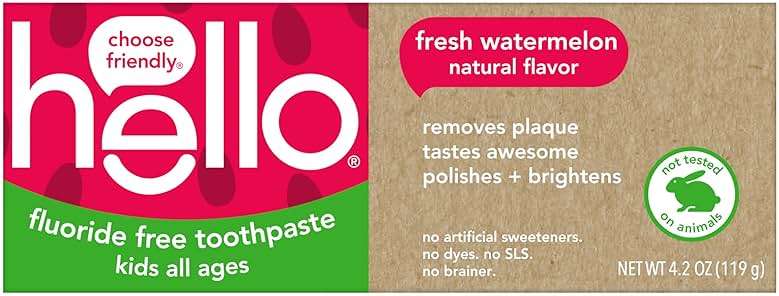 hello Fresh Watermelon Fluoride Free Kids Toothpaste, 4.2 Oz Tube - Image 9