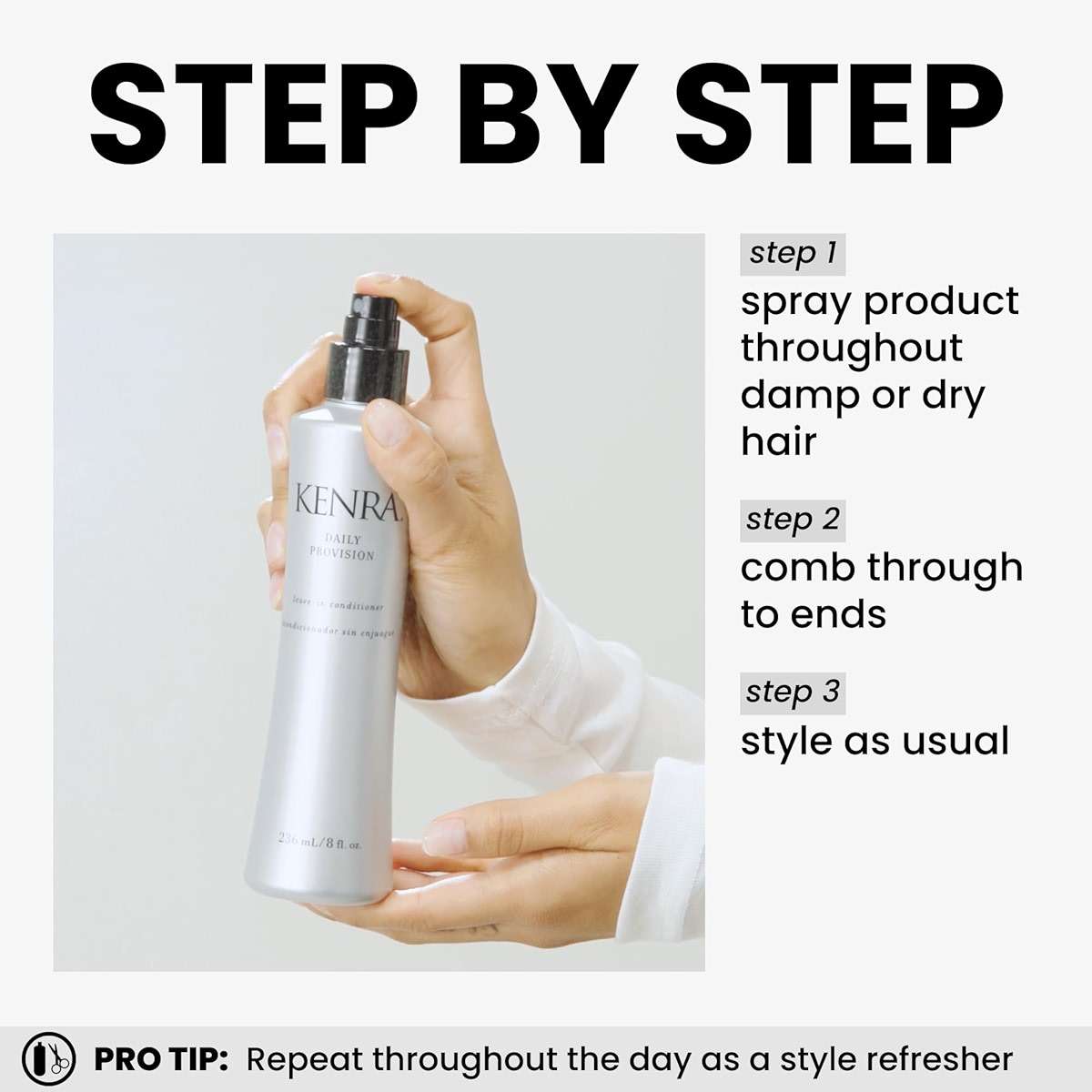Kenra Daily Provision Leave-In Conditioner | Hydrates, Detangles, & Adds Shine | Tames Frizz & Flyaways | Thermal Protection | Helps Resist Humidity | All Hair Types - Image 4
