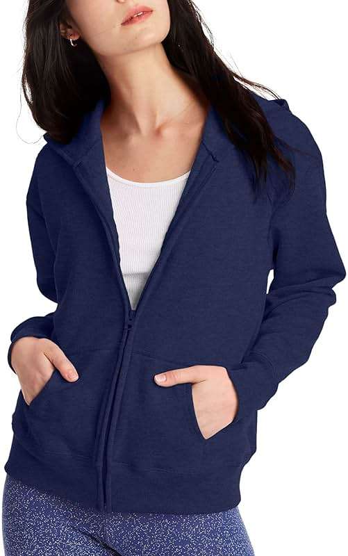 Hanes, Ecosmart Fleece Full Hoodie, Zip-up Hooded Sweatshirt for Women - Image 1
