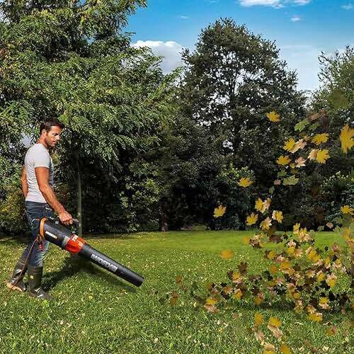 WORX 12 Amp Electric Leaf Blower, Turbine Blower for Lawn Care with 600 CFM & 2 Speed Control, Corded, WG520 - Image 4