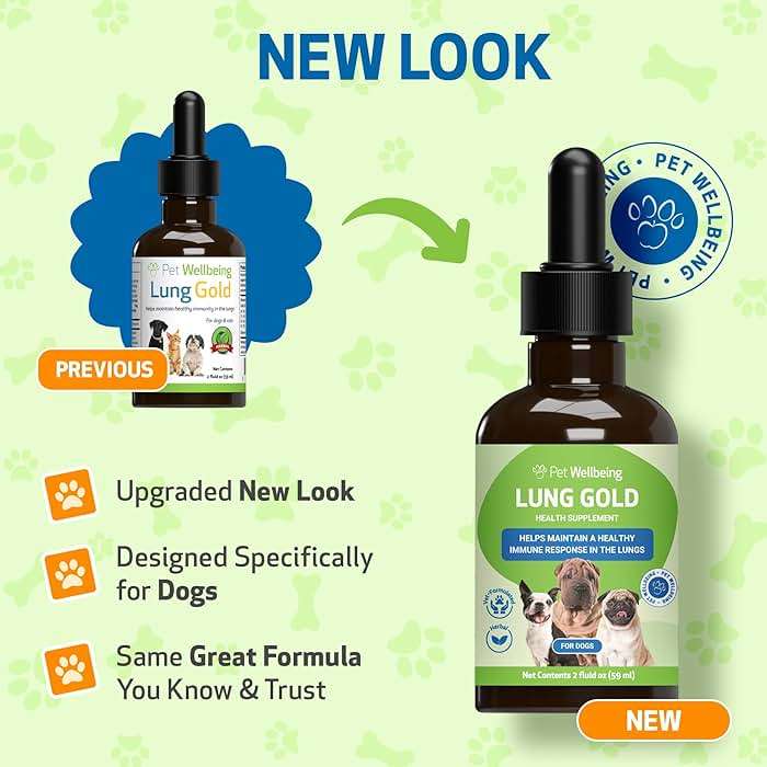Pet Wellbeing Lung Gold for Dogs - Respiratory Support for Canine Lungs, Healthy Immune Defenses, Lower Respiratory Tract - NASC Certified & Vet-Formulated - 2 oz Liquid - Image 2