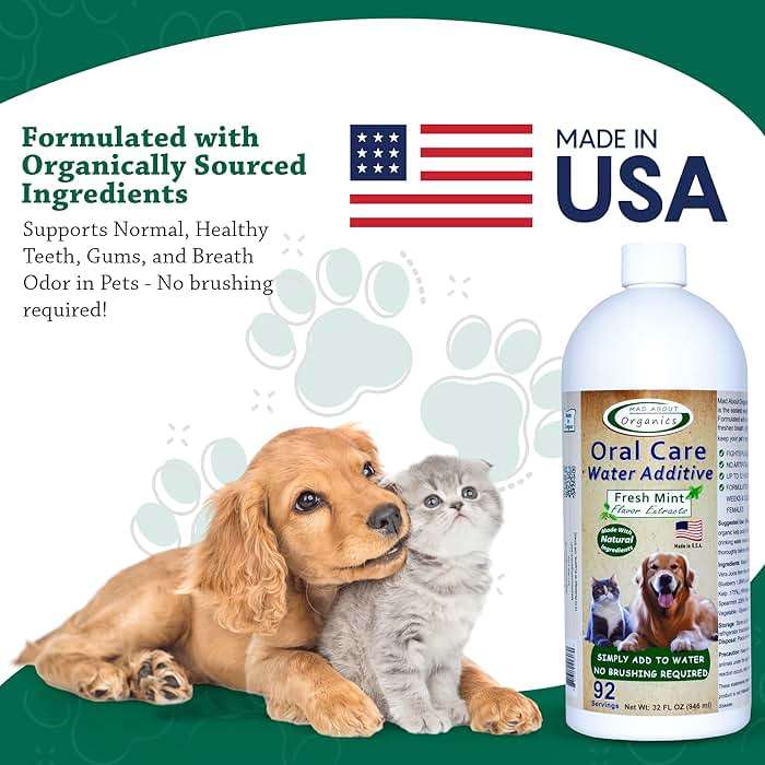 Mad About Organics Oral Care Water Additive for Cats & Dogs – Gentle Dental Support – Reduces Breath Odors, Promotes Gum Health – No Brushing – Convenient for Daily Use, Fresh Mint Flavor, 32 FL oz - Image 5
