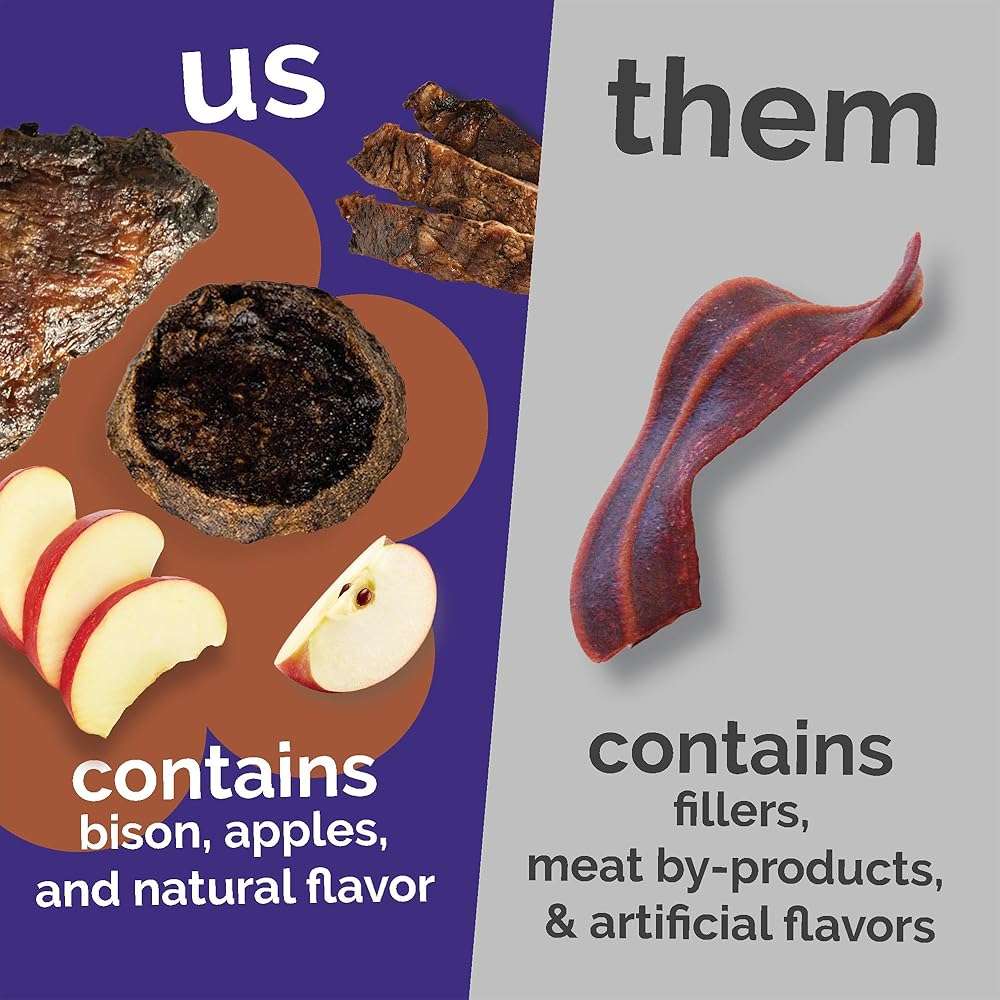 Fruitables Whole Jerky Bites, Healthy Dog Treats, Puppy Essentials, Jerky Dog Treats, Made in the USA, No Artificial Ingredients, Grilled Bison & Apple Flavor, 5oz - Image 3