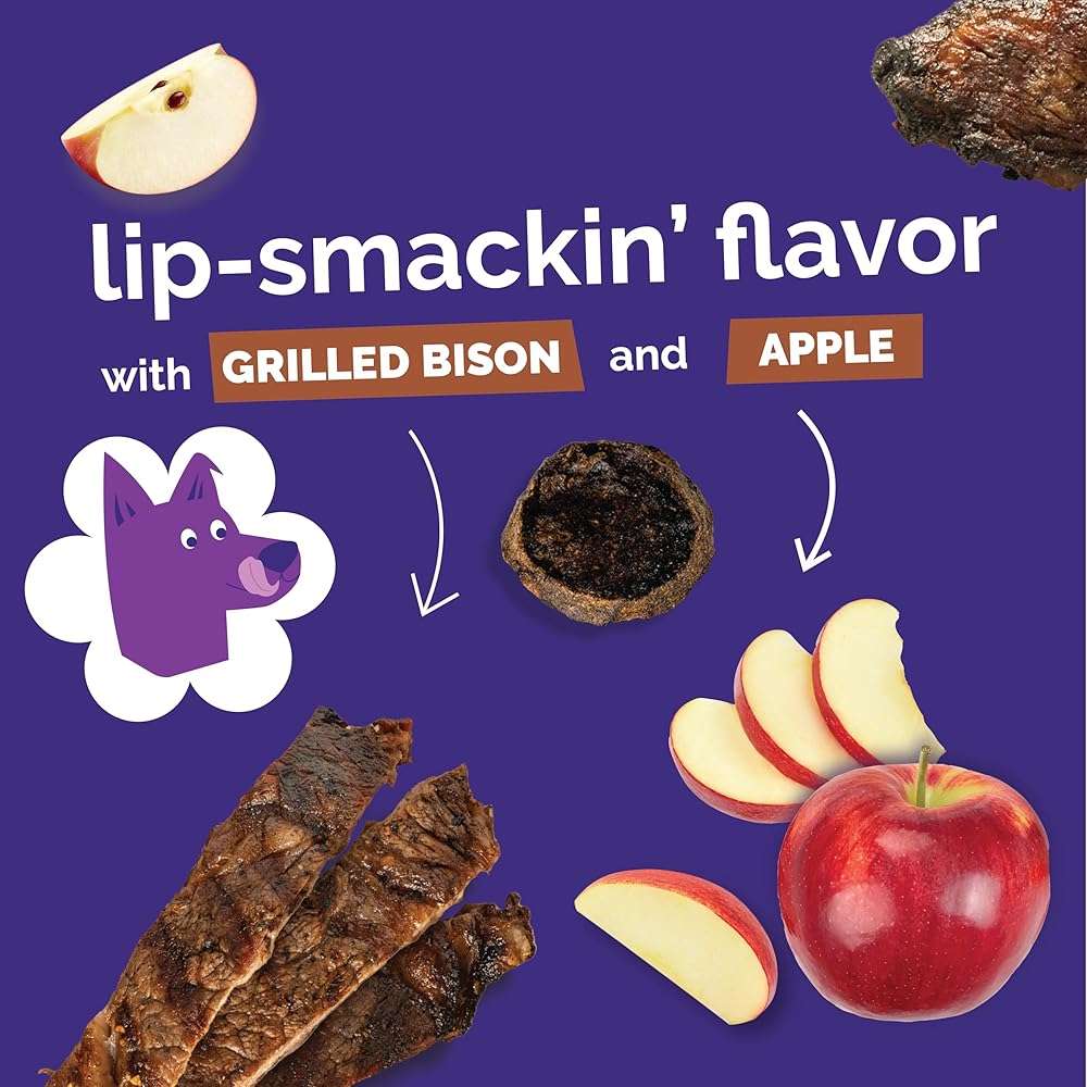 Fruitables Whole Jerky Bites, Healthy Dog Treats, Puppy Essentials, Jerky Dog Treats, Made in the USA, No Artificial Ingredients, Grilled Bison & Apple Flavor, 5oz - Image 6
