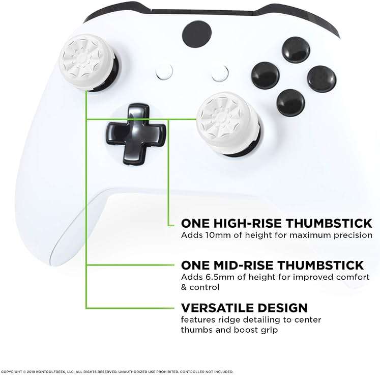 KontrolFreek FPS Freek Galaxy White for Xbox One and Xbox Series X Controller | Performance Thumbsticks | 1 High-Rise, 1 Mid-Rise | White - Image 4