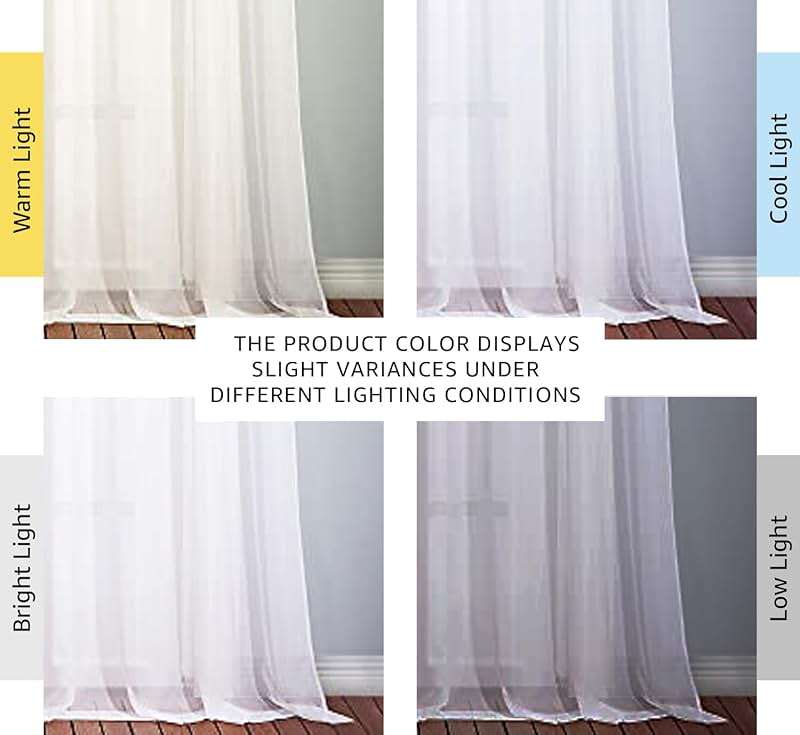 NICETOWN White Sheer Curtains & Drapes 96 inches Long for Living Room - Grommet Top Solid Lightweight & Airy Gauzy Window Treatments with Light Filtering for Bedroom, 2 Panels, W54 x L96 - Image 2