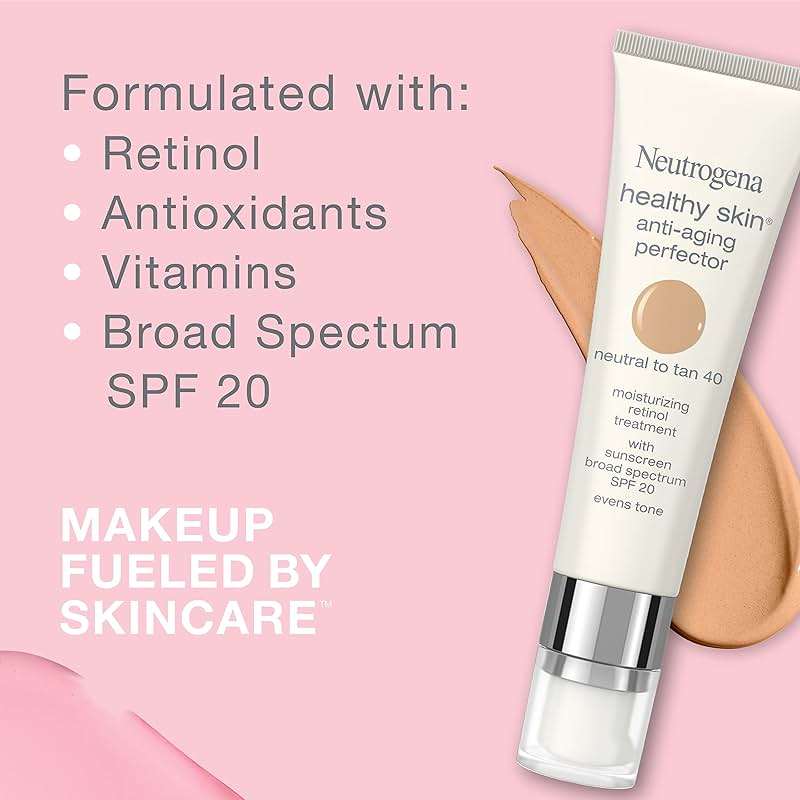Neutrogena Retinol Treatment and Tinted Facial Moisturizer, Healthy Skin Anti-Aging Perfector with Broad Spectrum SPF 20 Sunscreen with Titanium Dioxide, 20 Fair to Light, 1 fl. oz - Image 3