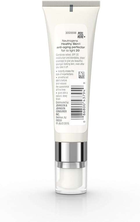 Neutrogena Retinol Treatment and Tinted Facial Moisturizer, Healthy Skin Anti-Aging Perfector with Broad Spectrum SPF 20 Sunscreen with Titanium Dioxide, 20 Fair to Light, 1 fl. oz - Image 9