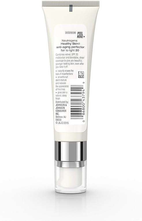 Neutrogena Retinol Treatment and Tinted Facial Moisturizer, Healthy Skin Anti-Aging Perfector with Broad Spectrum SPF 20 Sunscreen with Titanium Dioxide, 20 Fair to Light, 1 fl. oz - Image 10