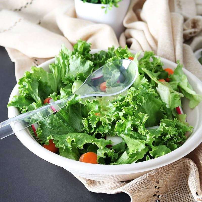 Set of 8 - 10 Clear Plastic Serving Spoons For Events Reusable or Disposable - Image 2