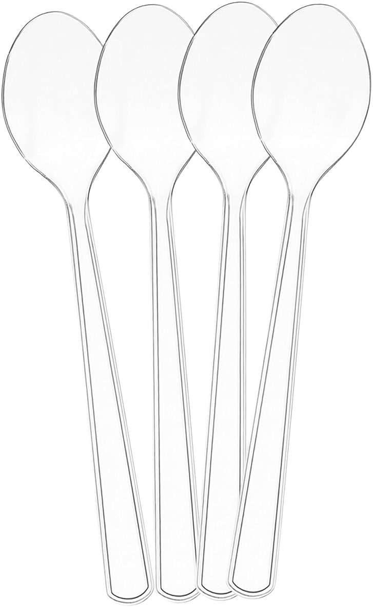 Set of 8 - 10 Clear Plastic Serving Spoons For Events Reusable or Disposable - Image 3