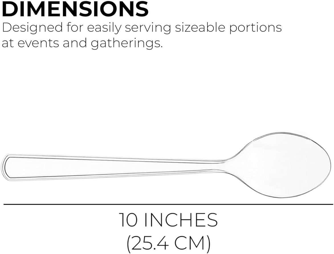 Set of 8 - 10 Clear Plastic Serving Spoons For Events Reusable or Disposable - Image 4