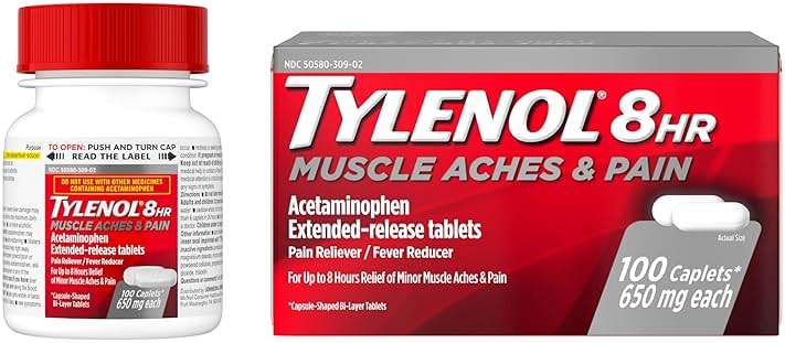 Tylenol 8 Hour Acetaminophen 650 mg Extended Release Caplets, Fast Acting Bi-Layer Design, Quick & Long Lasting Pain Relief for Muscle, Joint, Back & Arthritis Aches, Fever Reducer, 100 Count - Image 9
