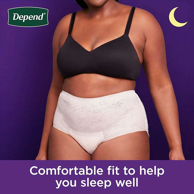 Depend Night Defense Adult Diapers, Incontinence & Postpartum Bladder Leak Underwear for Women, Disposable, Overnight, XL, Blush, 12 Count, Packaging May Vary - Image 4