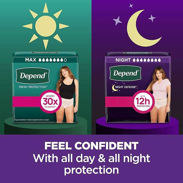 Depend Night Defense Adult Diapers, Incontinence & Postpartum Bladder Leak Underwear for Women, Disposable, Overnight, XL, Blush, 12 Count, Packaging May Vary - Image 5
