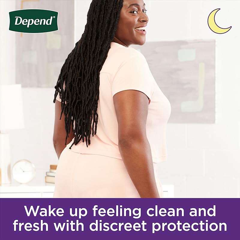 Depend Night Defense Adult Diapers, Incontinence & Postpartum Bladder Leak Underwear for Women, Disposable, Overnight, XL, Blush, 12 Count, Packaging May Vary - Image 7