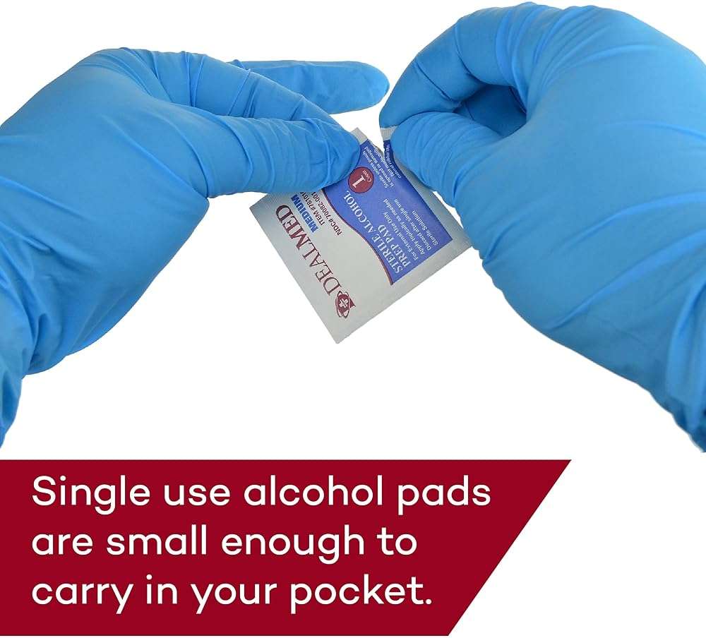 Dealmed 200 Sterile Alcohol Prep Pads Isopropyl Wipes Individually Wrapped Medium Square, 2-Ply for Cuts Scrapes and General Cleansing - Image 9