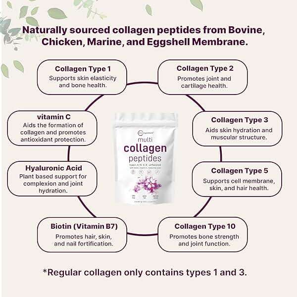 Micro Ingredients Multi Collagen Peptides Powder, 2lb (82 Servings) – Hydrolyzed Type I,II,III,V,X with Biotin, Hyaluronic Acid, Vitamin C – Unflavored Collagen for Women & Men, Easy Dissolve - Image 3