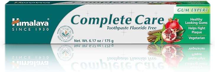 Himalaya Complete Care Toothpaste, Fights Plaque, Freshens Breath, Fluoride Free, Plant-Based, with Neem, Pomegranate, No Artificial Flavors, Cruelty Free, 6.17 Oz, 1 Pack - Image 1