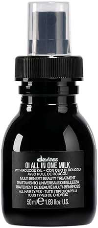 Davines OI All In One Milk, Hair Leave-in Conditioner Multi-Function Spray Treatment - Detangles, Controls Frizz & Heat Protectant - Weightless Antioxidant Roucou Oil Formula - Image 1