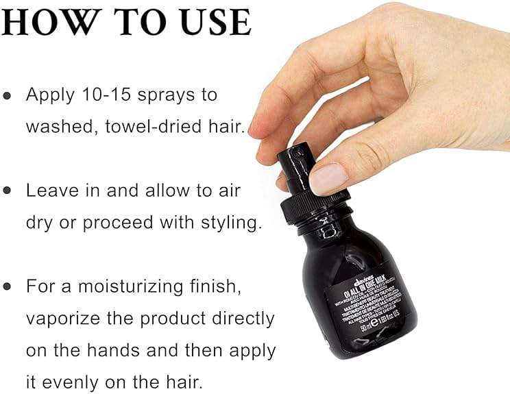 Davines OI All In One Milk, Hair Leave-in Conditioner Multi-Function Spray Treatment - Detangles, Controls Frizz & Heat Protectant - Weightless Antioxidant Roucou Oil Formula - Image 5