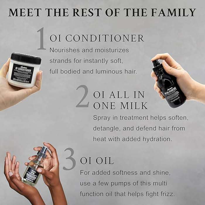 Davines OI All In One Milk, Hair Leave-in Conditioner Multi-Function Spray Treatment - Detangles, Controls Frizz & Heat Protectant - Weightless Antioxidant Roucou Oil Formula - Image 8