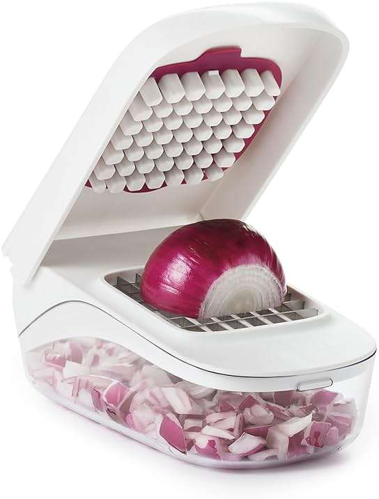 OXO Good Grips Vegetable and Onion Chopper with Easy Pour Opening White - Image 1