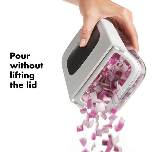OXO Good Grips Vegetable and Onion Chopper with Easy Pour Opening White - Image 3