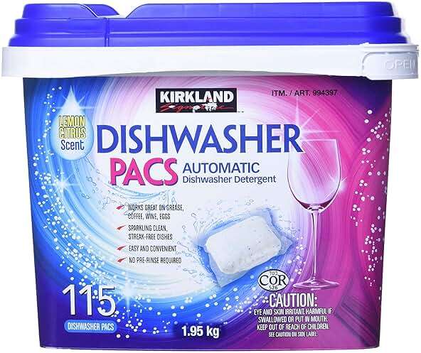 Kirkland Signature Easy to Use, Streak Free Premium Dishwasher Pacs, Automatic Dishwasher Detergent - Image 1