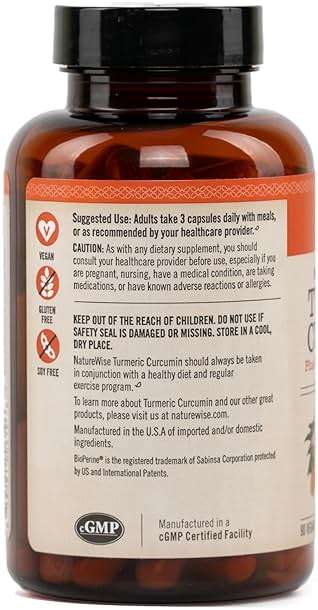NatureWise Curcumin Turmeric 2250mg - 95% Curcuminoids & BioPerine Black Pepper Extract for Advanced Absorption - Daily Joint and Immune Health Support - Vegan, Non-GMO, 90 Count[30-Day Supply] - Image 12