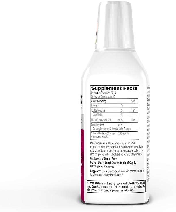 Cystex Cranberry Urinary Health Supplement Liquid - D-Mannose, Prebiotic, & Vitamin C for Urinary Tract & Bladder Support - Daily Urinary Wellness for Women & Men, Sugar-Free - 7.6 fl oz - Image 8