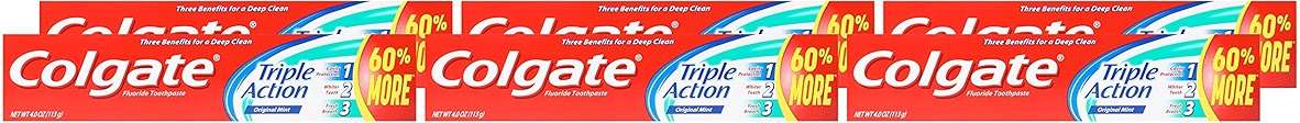 Colgate Triple Action Toothpaste, Mint - 4 ounce (Pack of 6) - Image 7