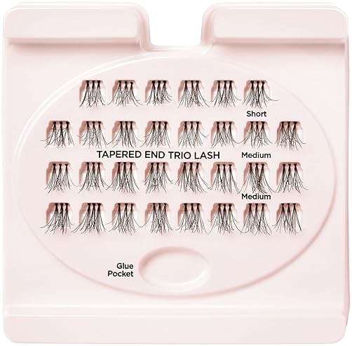 Kiss Looks So Natural Trio Cluster Lashes, 30 Short & Medium Lengths, Trim to Fit, 12mm, Easier to Apply than Individual Clusters, Lightweight, Tapered End Technology, Reusable with Proper Care | Trim to Fit, Easier to Apply than Individual Clusters, Lightweight, Tapered End Technology, Reusable with Proper Care - Image 5