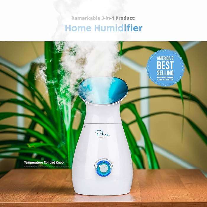 Pure Daily Care NanoSteamer Large 3-in-1 Nano Ionic Facial Steamer with Precise Temp Control - Humidifier - Unclogs Pores - Blackheads - Spa Quality - Bonus 5 Piece Stainless Steel Skin Kit (Teal) - Image 7