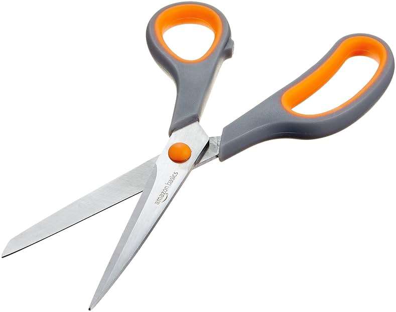 Amazon Basics Multipurpose Stainless Steel Scissors for Office, Crafts, Right/Left Handed, Comfort Grip, PVD Coated, 3-Pack, Multicolor - Image 4