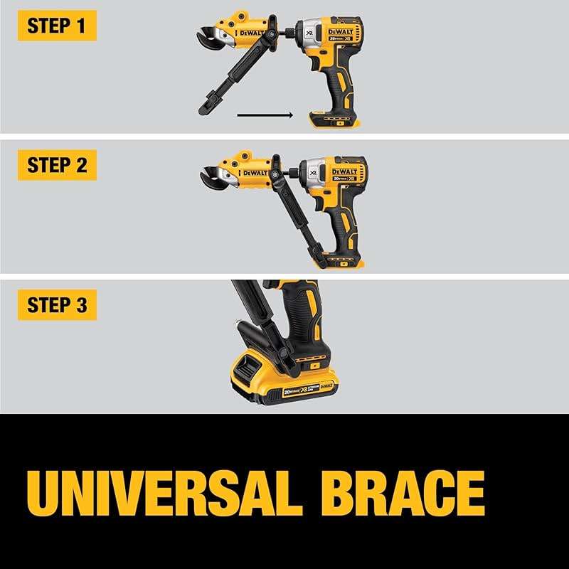 DEWALT Metal Shear/Cutter Drill Attachment, Impact Ready, 360 Degree Pivoting Head, Cuts 18GA Material (DWASHRIR)(Yellow, Black) - Image 10