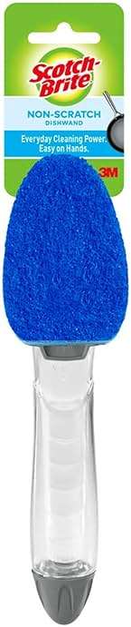 Scotch-Brite Zero Scratch Dishwand, Dishwasher-Safe Scrub Wand with Built-in Scraper, Gentle Scrubbing Power, Stands Upright, 1 Pack - Image 1