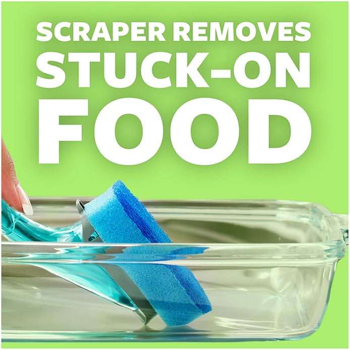 Scotch-Brite Zero Scratch Dishwand, Dishwasher-Safe Scrub Wand with Built-in Scraper, Gentle Scrubbing Power, Stands Upright, 1 Pack - Image 6