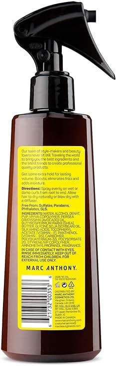 Marc Anthony Curl It Up Volume Boost Spray, Extra Hold, Strictly Curls - Avocado Oil & Shea Butter Enhances with a Soft Finish Paraben-Free, Sulfate-Free, Phthalate-Free - Image 2