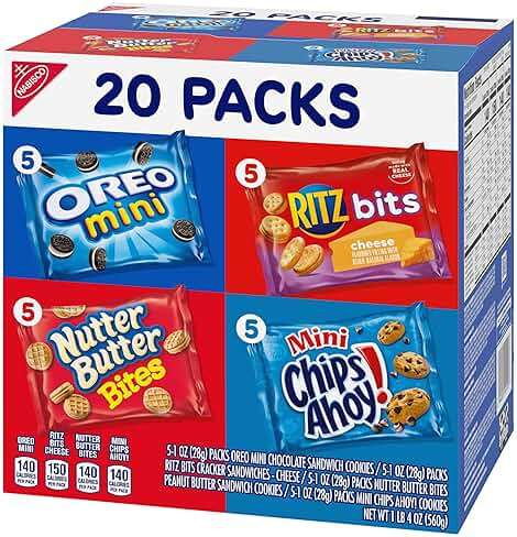 Nabisco Snacks Variety Pack, OREO Minis, Nutter Butter Bites, CHIPS AHOY! Minis Cookies, and RITZ Bits Cheese Sandwich Crackers, 20 Snack Packs - Image 11