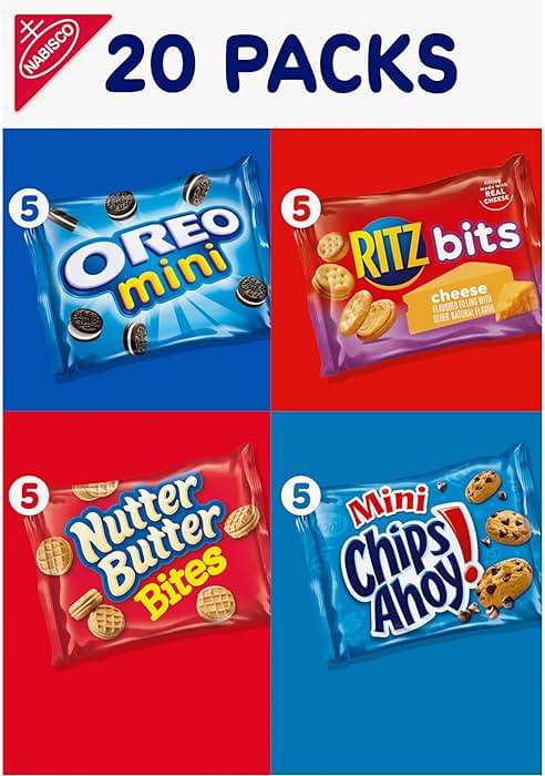 Nabisco Snacks Variety Pack, OREO Minis, Nutter Butter Bites, CHIPS AHOY! Minis Cookies, and RITZ Bits Cheese Sandwich Crackers, 20 Snack Packs - Image 13