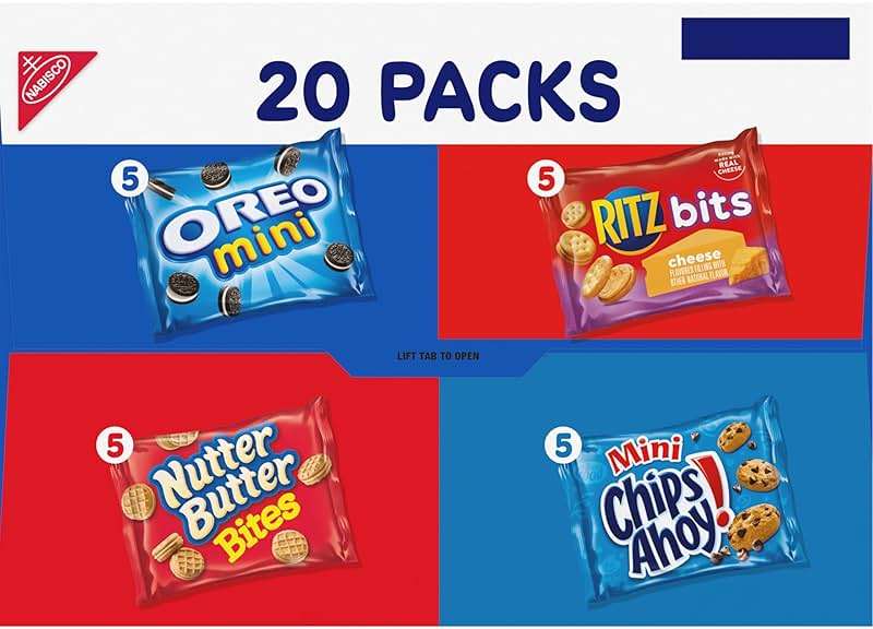 Nabisco Snacks Variety Pack, OREO Minis, Nutter Butter Bites, CHIPS AHOY! Minis Cookies, and RITZ Bits Cheese Sandwich Crackers, 20 Snack Packs - Image 15