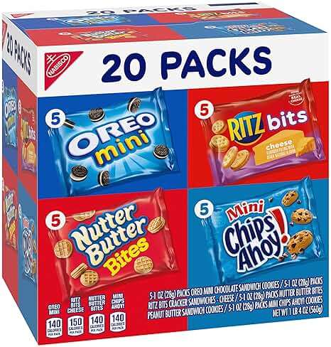 Nabisco Snacks Variety Pack, OREO Minis, Nutter Butter Bites, CHIPS AHOY! Minis Cookies, and RITZ Bits Cheese Sandwich Crackers, 20 Snack Packs - Image 10
