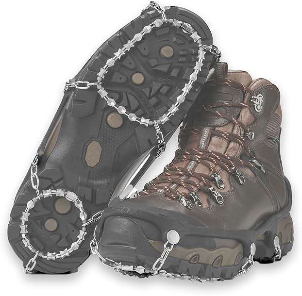 Yaktrax Diamond Grip - Full-Foot Traction on Ice, Snow, & Multi-Terrain Surfaces - Swiveling Diamond Bead Grip Points - Cold-Resistant Easy On/Off Elastic Upper Band - Image 1