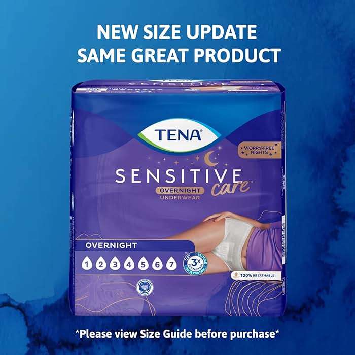 TENA Sensitive Care Overnight Incontinence Underwear for Women, Large (Waist Sizes 32in–42in), Better Fit, 16 Count - Image 4
