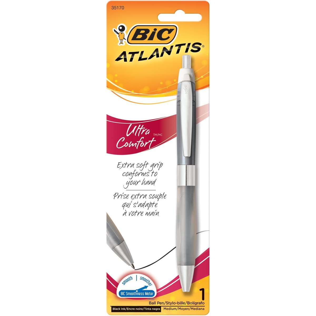 BIC Glide Ultra Comfort Retractable Ballpoint Pens, Medium Point (1.0mm), Black, Assorted Barrel Colors, 1-Count Pack - Image 5
