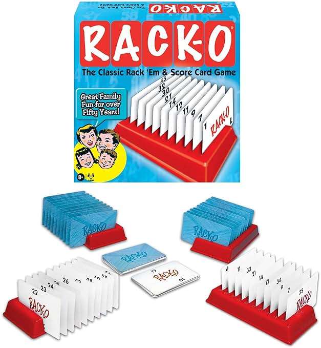Winning Moves Rack-O Retro Game Games USA, Classic Tabletop Game Enjoyed by Families Since The 1950's! Ages 8+, 2-4 Players (6122) - Image 1