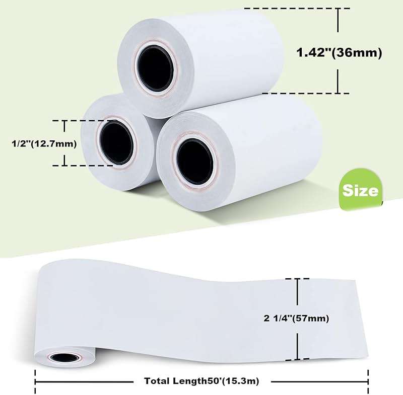 MFLABEL 2 1/4" Thermal Paper Rolls - 50 Rolls of 2.25 x 50' Credit Card Receipt Paper, Compatible with Clover POS, Visa/MasterCard Terminals, & Standard Credit Card Machines - Image 2